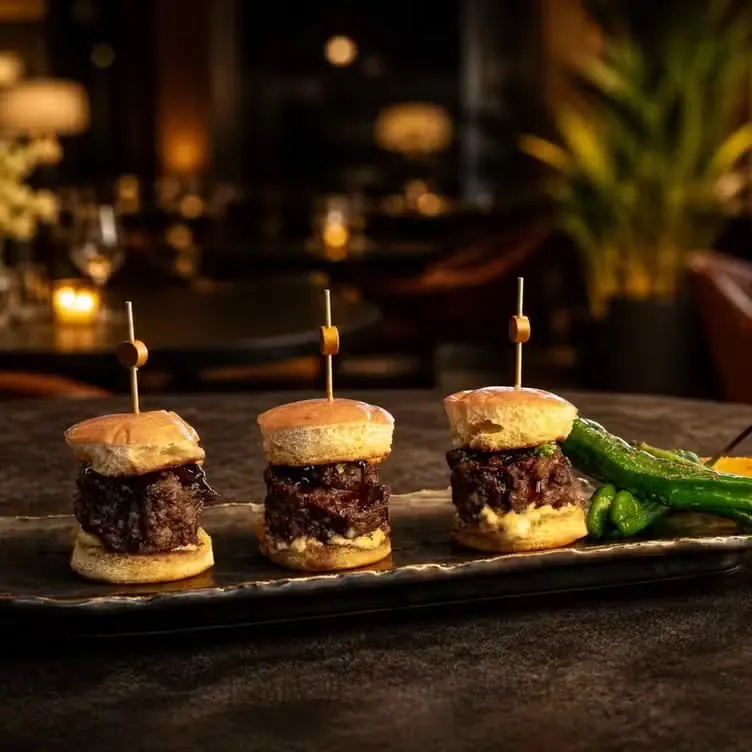 Wagyu sliders with shishito peppers